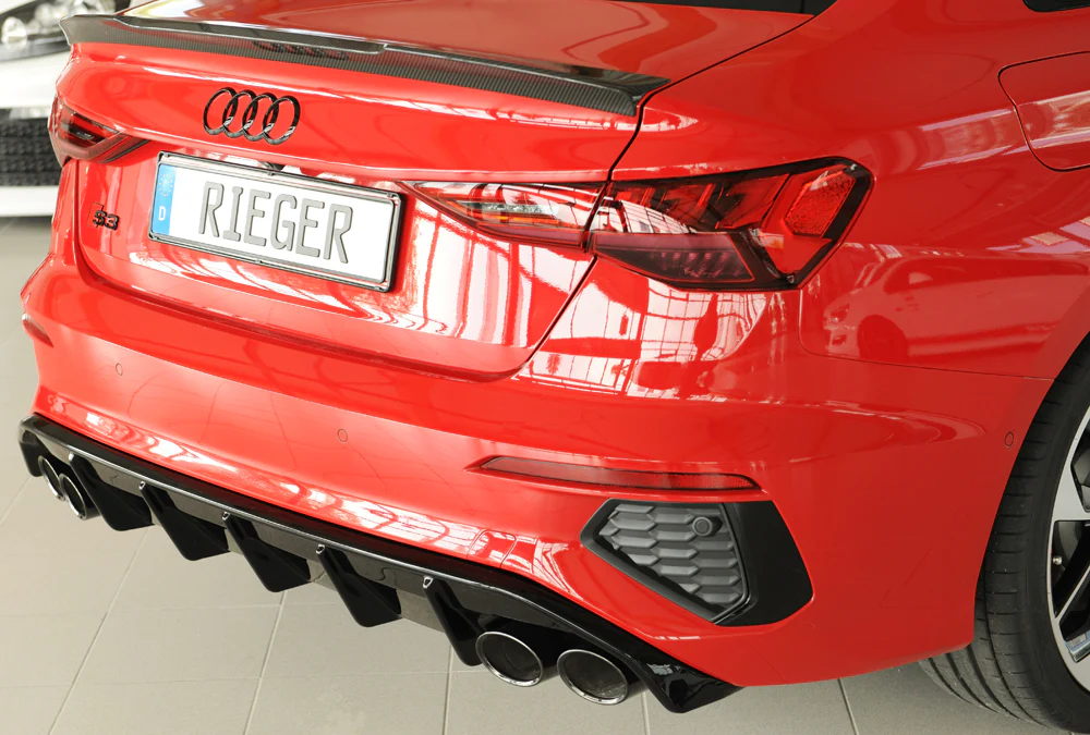 Difusor Deportivo 2 Salidas Dobles Rieger Audi A3 8y Sedan S-Line
