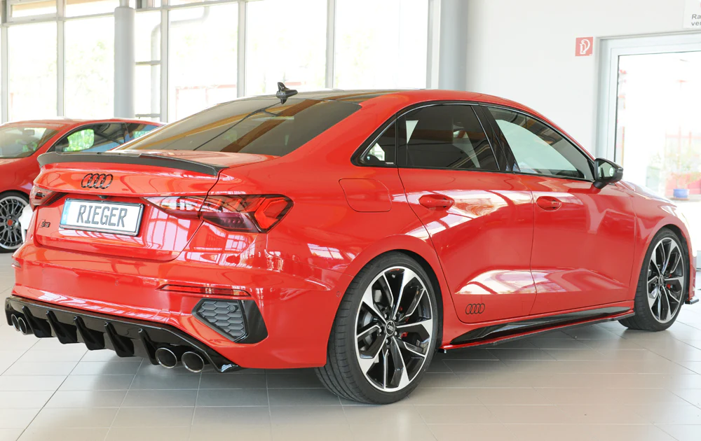 Difusor Deportivo 2 Salidas Dobles Rieger Audi A3 8y Sedan S-Line - Image 2