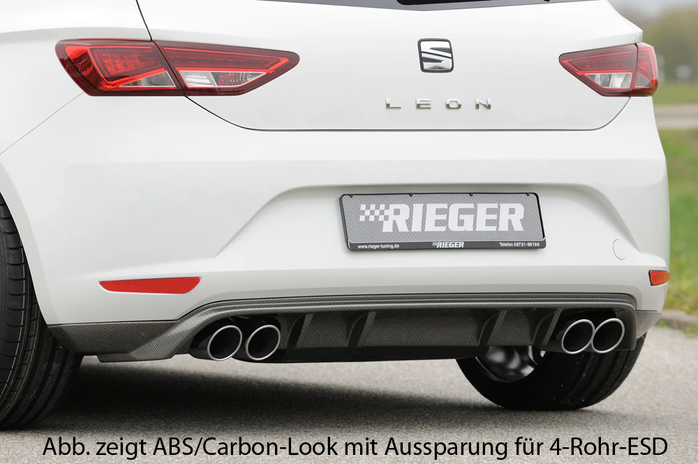 Difusor Deportivo Doble Salida Lateral Rieger Seat Leon 5f Prefacelift